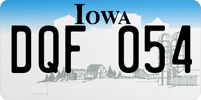IA license plate DQF054