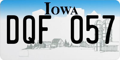IA license plate DQF057