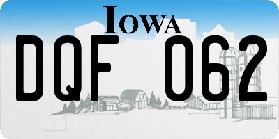 IA license plate DQF062