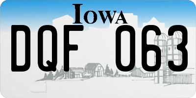 IA license plate DQF063
