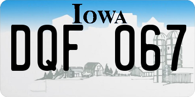 IA license plate DQF067
