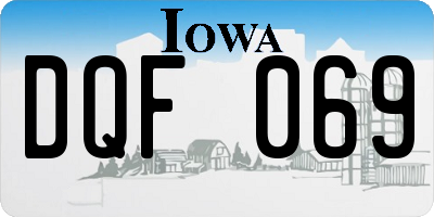 IA license plate DQF069
