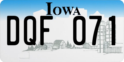IA license plate DQF071