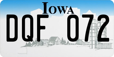 IA license plate DQF072