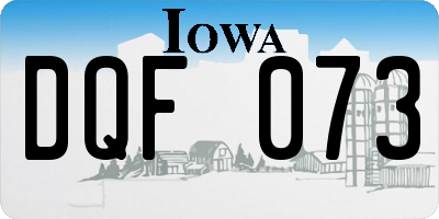 IA license plate DQF073
