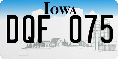 IA license plate DQF075