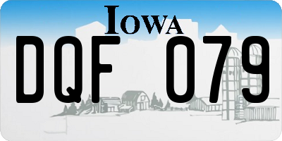 IA license plate DQF079