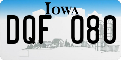 IA license plate DQF080