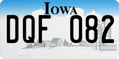 IA license plate DQF082