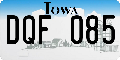 IA license plate DQF085