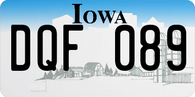 IA license plate DQF089
