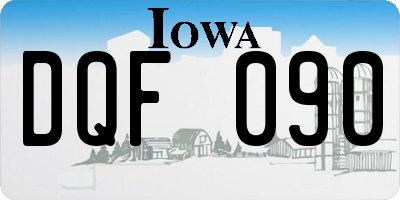IA license plate DQF090