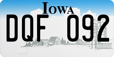 IA license plate DQF092