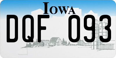 IA license plate DQF093