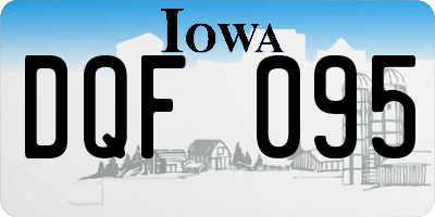 IA license plate DQF095