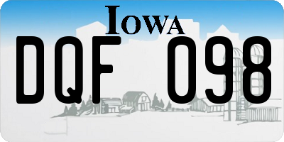 IA license plate DQF098