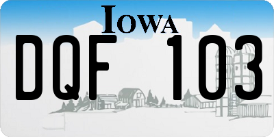 IA license plate DQF103
