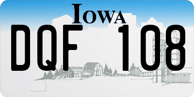 IA license plate DQF108