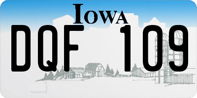 IA license plate DQF109