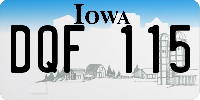 IA license plate DQF115
