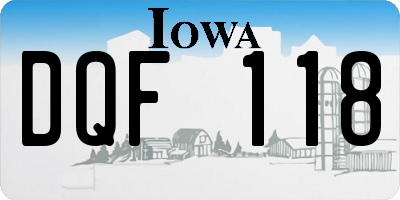 IA license plate DQF118