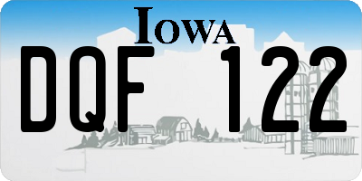IA license plate DQF122