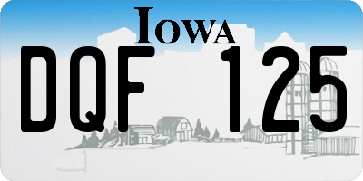 IA license plate DQF125