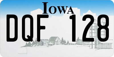 IA license plate DQF128