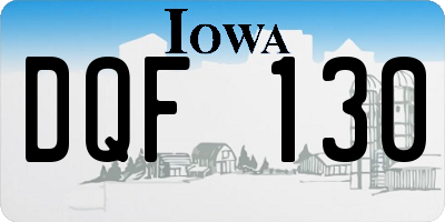 IA license plate DQF130