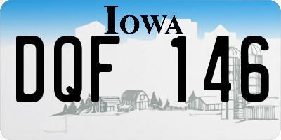 IA license plate DQF146