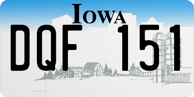 IA license plate DQF151