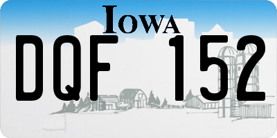 IA license plate DQF152