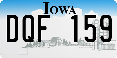 IA license plate DQF159