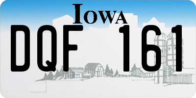 IA license plate DQF161
