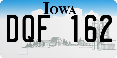 IA license plate DQF162