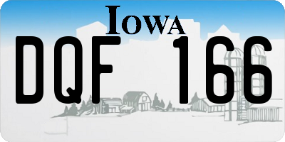 IA license plate DQF166