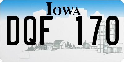 IA license plate DQF170