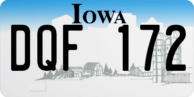 IA license plate DQF172