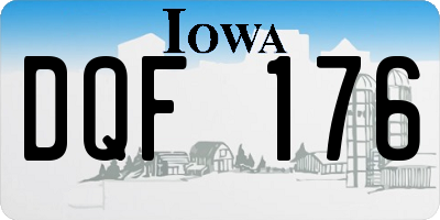 IA license plate DQF176