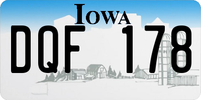 IA license plate DQF178