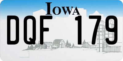IA license plate DQF179