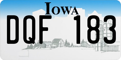 IA license plate DQF183