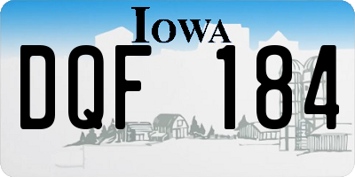IA license plate DQF184