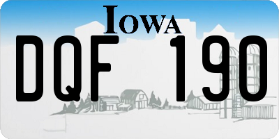 IA license plate DQF190