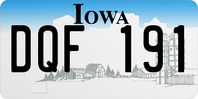 IA license plate DQF191