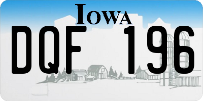 IA license plate DQF196