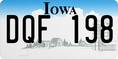 IA license plate DQF198