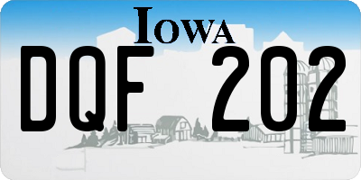 IA license plate DQF202