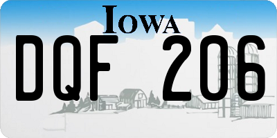 IA license plate DQF206