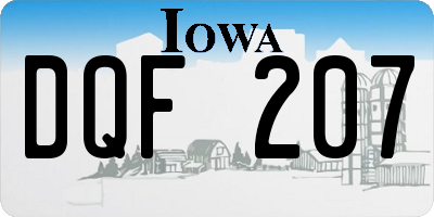 IA license plate DQF207